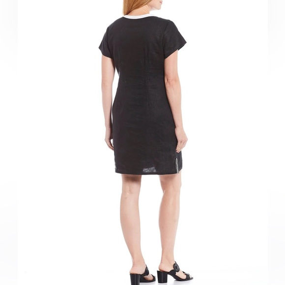 Tommy Bahama Two Palms 100% Linen Shift Short Sleeve Shift Dress pockets Medium - Picture 3 of 12